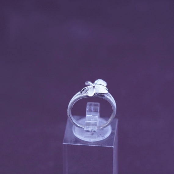 Size 4, vintage TMA Sterling 925 silver plumeria flower ring, stamped 925 TMA View 3