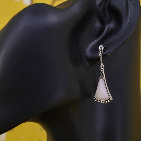 Vintage Sterling 925 silver handmade earrings wit… - image 3