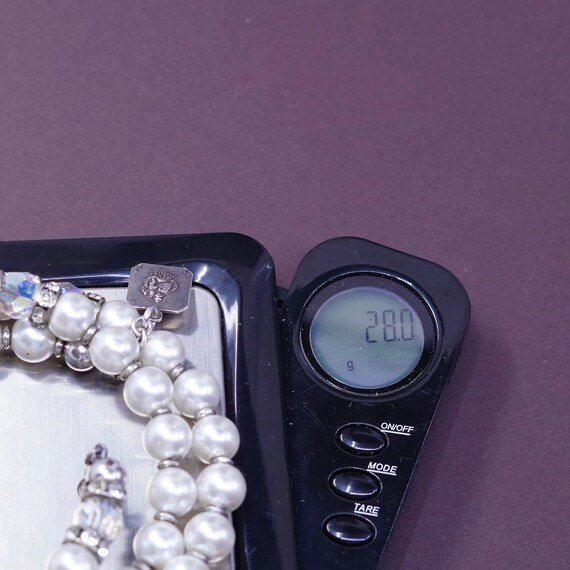 7" Vintage handmade faux pearl beads wrap around … - image 7