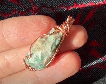 Arizona Torquoise Copper Wire Wrapped Pendant by AZ Native