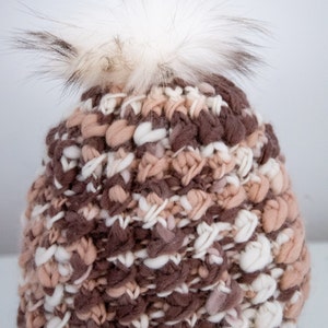 Wool knitted lined beanie with genuine Pom Pom image 5