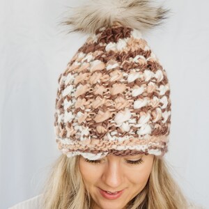 Wool knitted lined beanie with genuine Pom Pom image 2