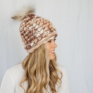 Wool knitted lined beanie with genuine Pom Pom image 4