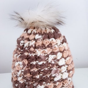 Wool knitted lined beanie with genuine Pom Pom image 6