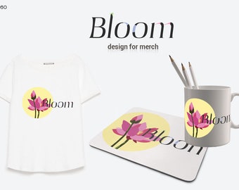 in Bloom - Digital design download for sublimation print - tshirt - mug - mouse pad - hat - PNG - SVG - EPS