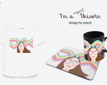 I'm a Unicorn - Digital design download for sublimation print - tshirt - mug - mouse pad - hat - PNG - SVG - EPS