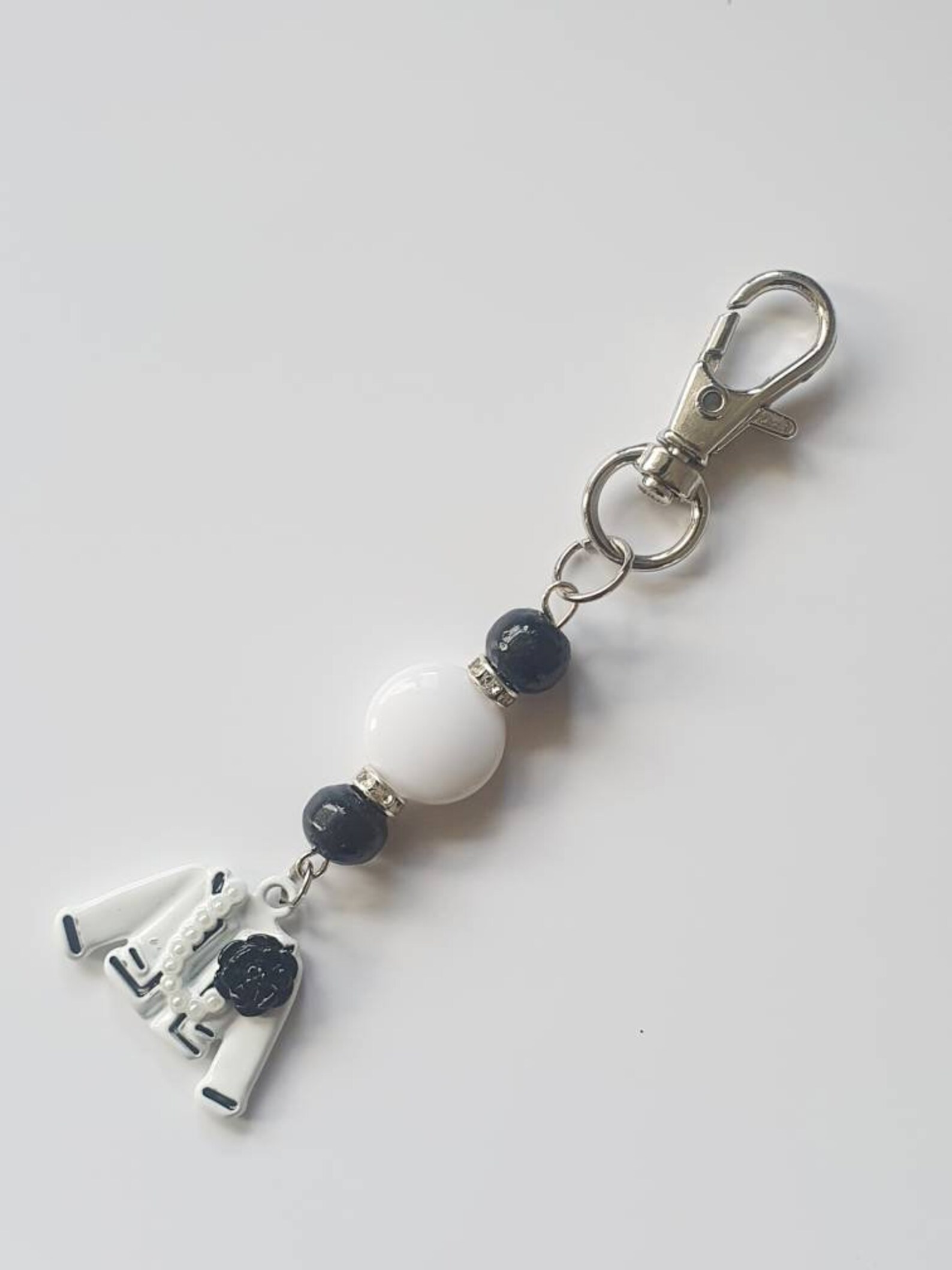 Beaded handbag charm Beaded bag charm Black and white purse Etsy