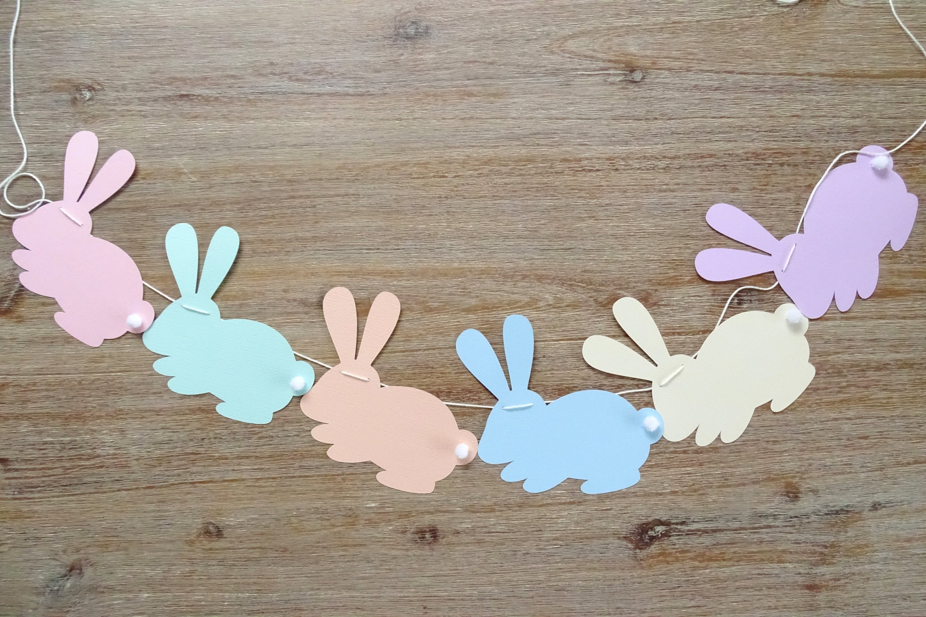 19pcs Easter Party Decorations,Easter Banners Bunny Pattern Garland,6pack Bunny Cupcake Toppers and 12pcs Easter Balloons for Home Decor Easter Party Favors