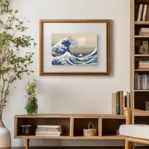 Great Wave off Kanagawa Digital Cross Stitch Pattern