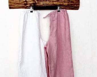 2 Linen Pajamas pants.linen pajamas women.Linen trousers .Stonewashed soft Lithuanian linen sleepwear.Designed/made by AnBerlinen