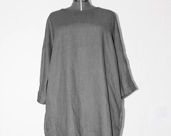 Linen dress.Linen tunic.Plus size dress.Plus size linen.Organic cloth.Oversize dress.Plus size dress.Designed and made by Anberlinen