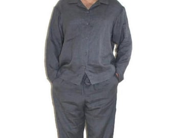 MENS LINEN PAJAMA set .Unisex pajamas set. Linen sleepwear. Mens linen home wear.Linen pajamas. Mens pajamas.Designed and made by Anberlinen