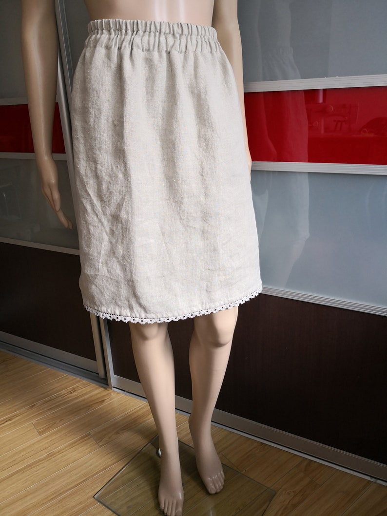 linen skirtdesigned and made by AnBerlinen Plus sizes Linen skirt KNEE length skirtsummer skirt