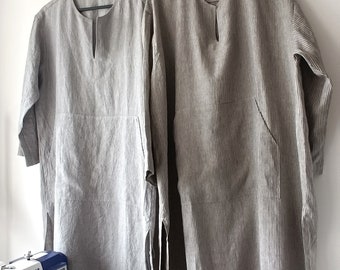 On sale! 2 pcs Men"s linen night gowns. linen shirt.Mens lounge wear.Natural linen shirt. Mens Linen nightwear. linen shirt. Anberlinen