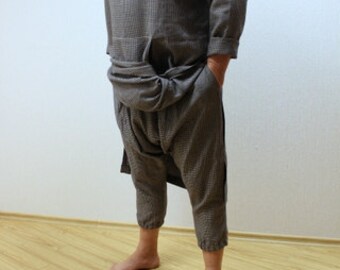 Linen Sarouel trousers. Linen Men "s /Unisex Harem pants.Side seam pockets.sarouel homme.Cozy Linen pants.Designed and made by AnBerlinen