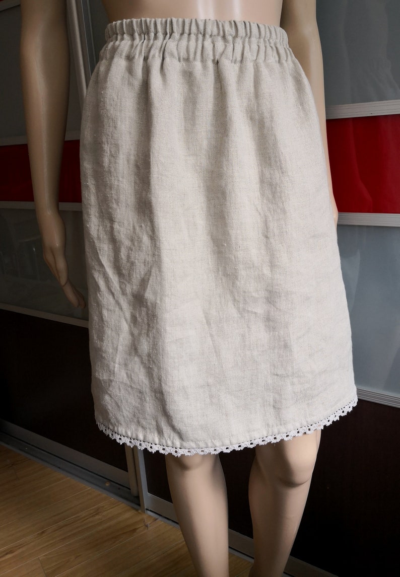 linen skirtdesigned and made by AnBerlinen Plus sizes Linen skirt KNEE length skirtsummer skirt