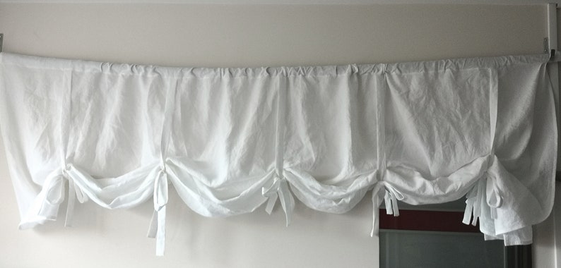 Extra Wide Tie Up Curtain Farmhouse Balloon Shade Tie Up Etsy