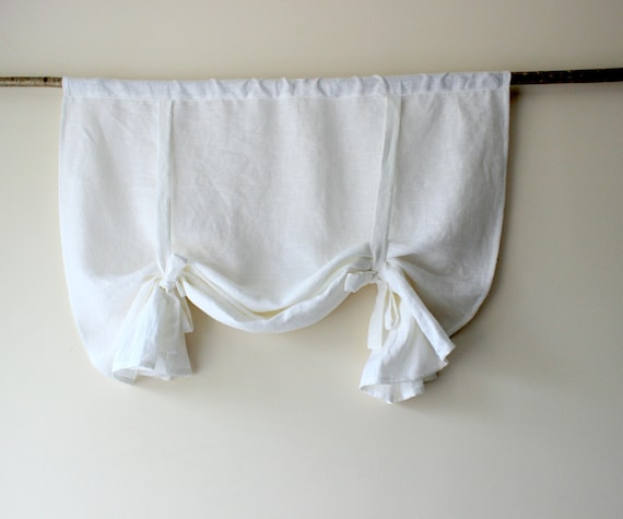 white linen valance double