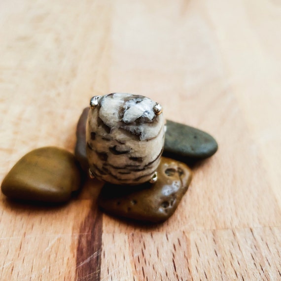 Silver Black and White Statement Ring, Vintage Ri… - image 4