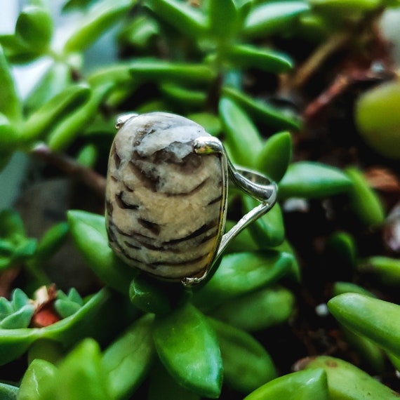 Silver Black and White Statement Ring, Vintage Ri… - image 2
