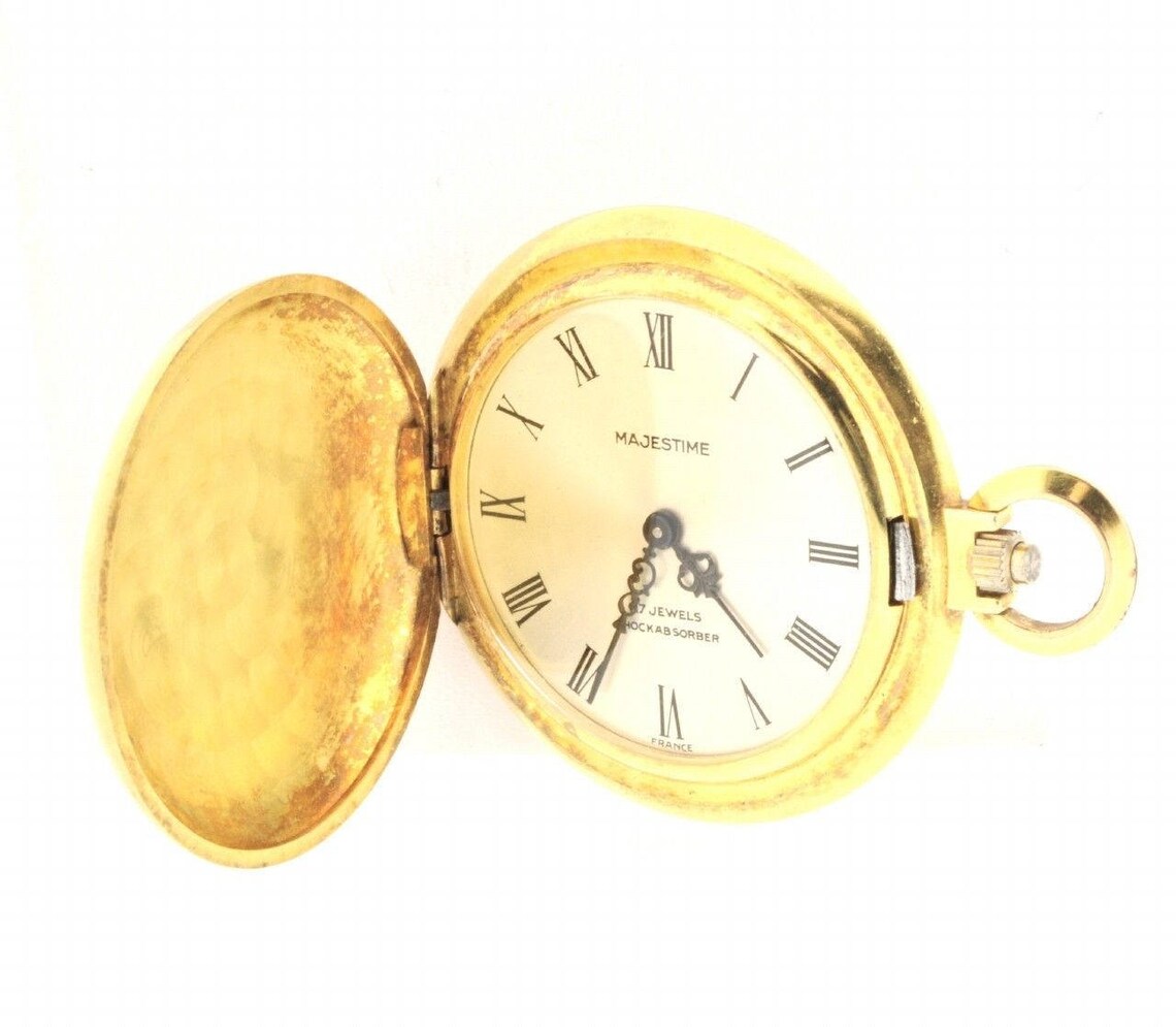 Vintage Gold Majestime 17 Jewels France Shockabsorb Pocket Etsy