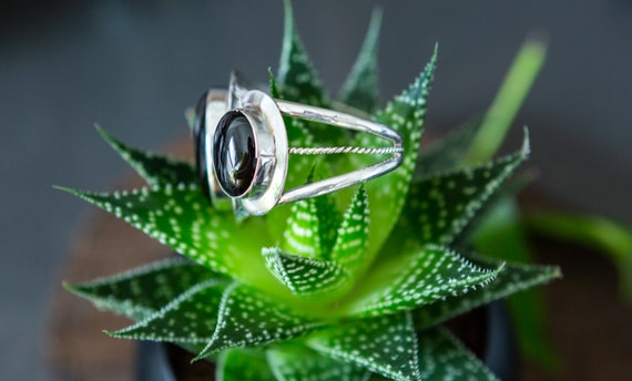 Sterling Silver Onyx Color Stone Open Bangle Cuff… - image 7