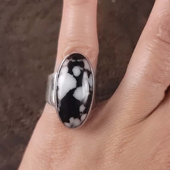 Sterling Silver Vintage Ring, Onyx Silver Ring, On