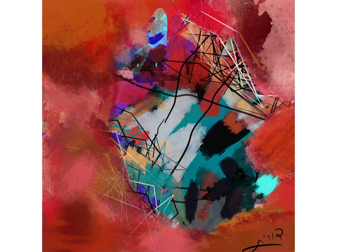 Abstract Painting Framed Print Digital Painting Living Etsy Israel