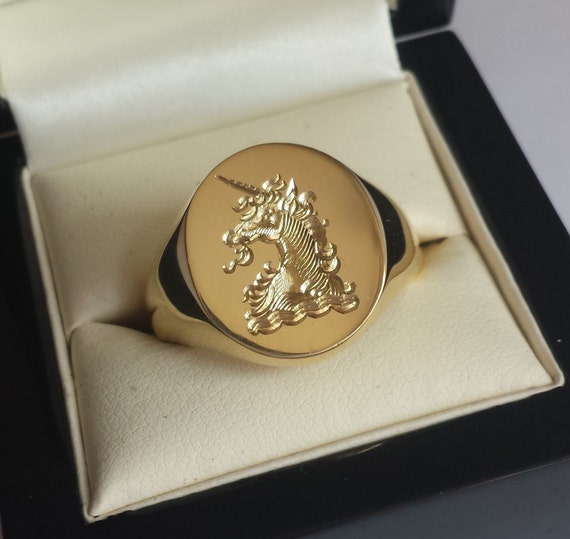 Silver 9 14 or 18ct Gold Signet Ring With Your Family Crest - Etsy UK