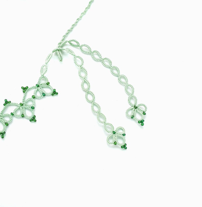 Shuttle tatting lace necklace pattern. Intermediate tutorial Etsy