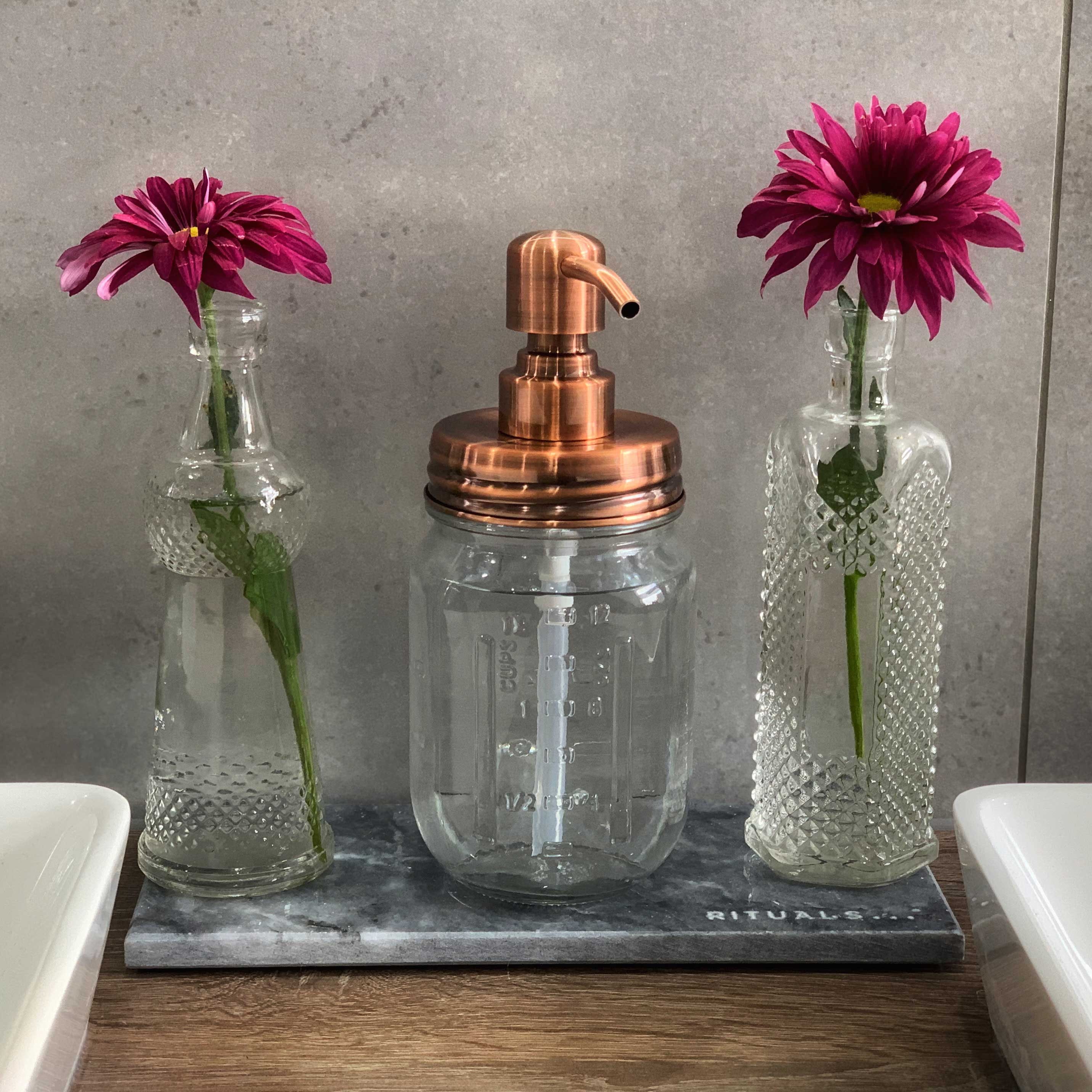 Pumpkopf /'Budapest/' Pumpe für Upcycling Seifenspender aus Flaschen Silber Chrom