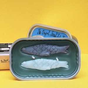 The OG Tinned Fish Candle, Sardines, Anchovies, Tin Seafood Candle, Unique Gift image 2