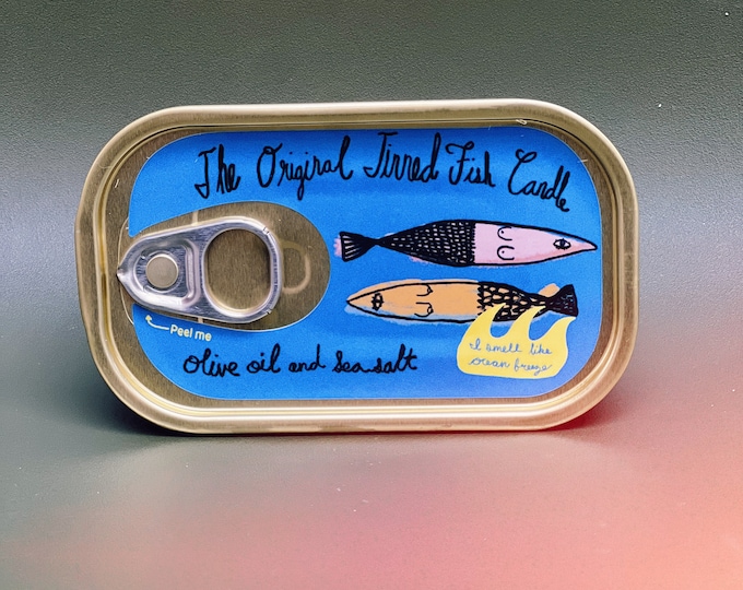 The blue Collection Tin of Sardines Fish Hanging Metal Tin Decoration ...