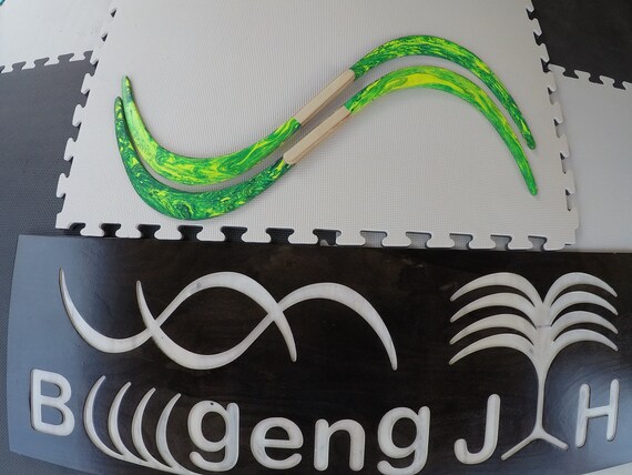 Buugeng S-Staff Juggling art UV glow Festival gear props Gustavo Ollita 4buugeng 84cm BuugengJAH Handmade