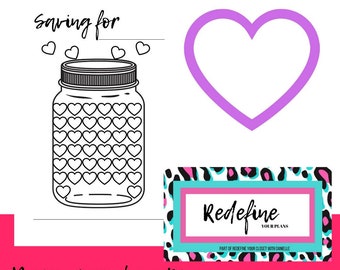 LOVE TO SAVE- savings tracker-Printable planning insert- Us letter- Redefine your plans