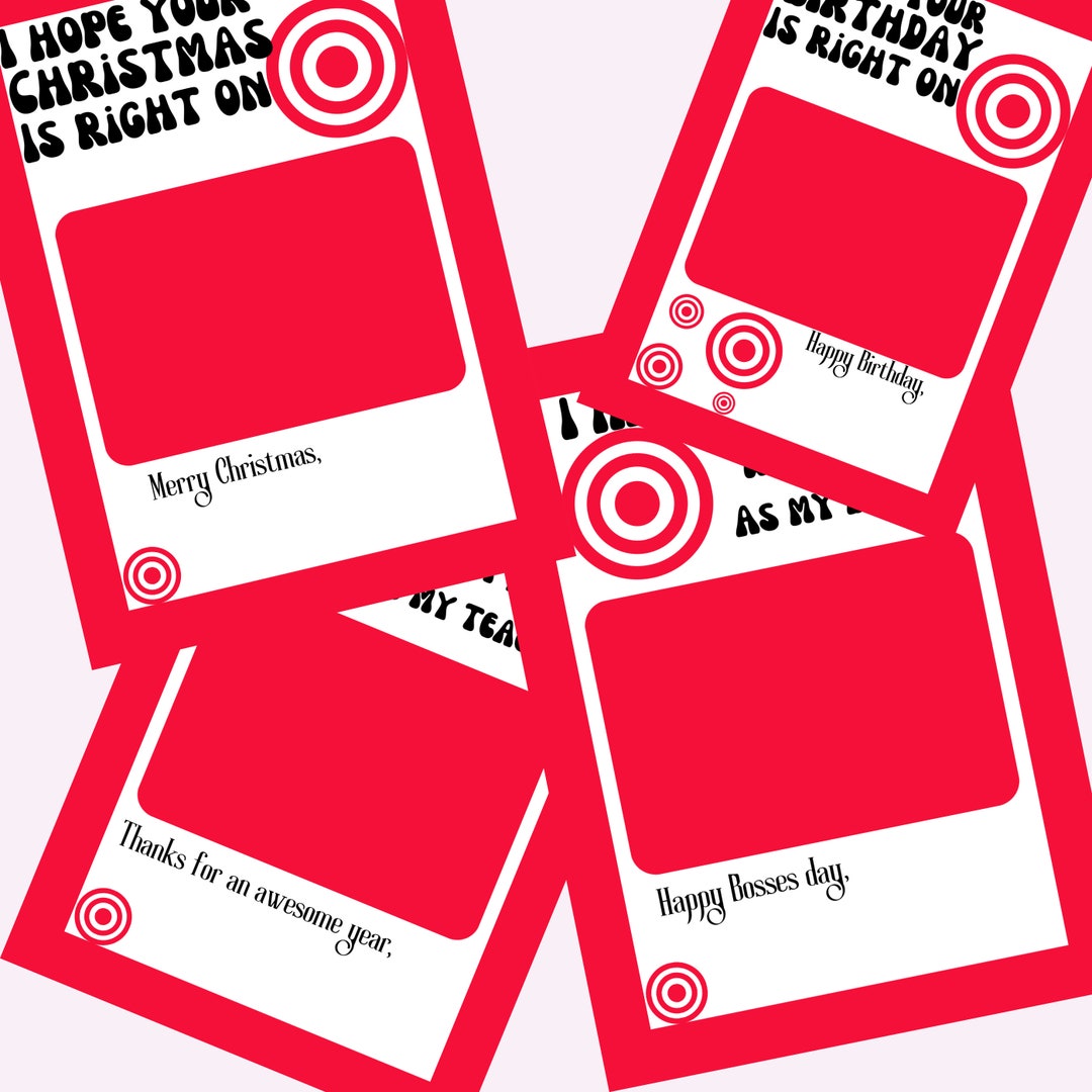 Printable Gift Card Holder Target on Target Multiple Etsy