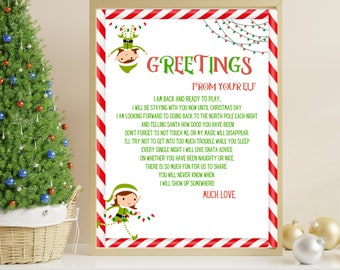 Elf welcome letter- candy cane- elf shenanigans- printable- 8.5x11-Christmas family activities-fun Christmas- Merry Christmas