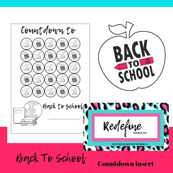 BACK TO SCHOOL Countdown-printable Planning Insert Us Letter - Etsy