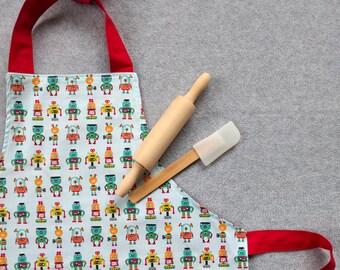 Cheerful, handmade kitchen apron for children Maxim