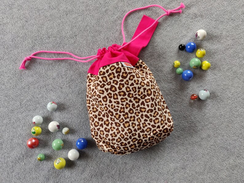 Marble bag Leopard, Cheetah, Sinterklaas scatter bag handmade, fabric image 1