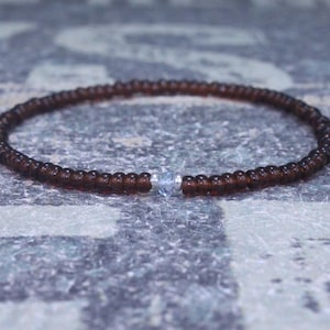 Sky Blue Topaz Bracelet, Birthday Gift, Mens Birthstone, Men Gift, Mens Bracelet, Gemstone Men, Minimalist Bracelet, Beaded Bracelet
