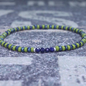 Lapis Lazuli Bracelet, Mens Lapis Lazuli Jewelry, Mens Jewelry, Mens Beaded Bracelet, Friendship Bracelet, Gift for Men, Husband Gift