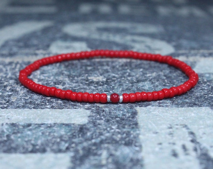 Coral bracelet, Mens Gift, Red Coral Bracelet, Gift for Men, Boyfriend Gift, Husband Gift, Gift for Boyfriend, Gift for Husband, Couples