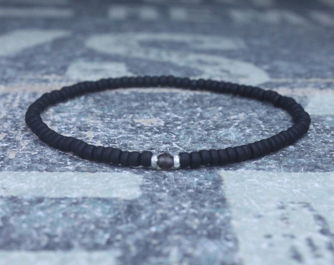 Husband Gift, Smoky Quartz Bracelet, Boyfriend Gift, Gift for Him, Beaded Bracelet, Friendship Bracelet, Mens Jewelry Minimalist Bracelet