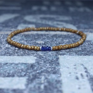 Blue Sapphire Bracelet, Mens Bracelet, Mens Jewelry, Mens Gift, September birthstone, Boyfriend gift, Husband Gift, Mens Beaded Bracelet S1