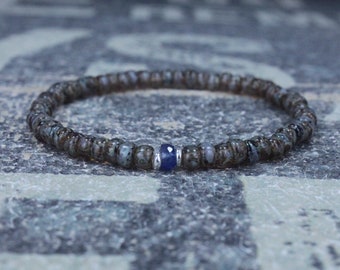 Sapphire Bracelet for men, Mens Bracelet, Mens Jewelry, Mens Gift, September birthstone, Boyfriend gift, Husband Gift, Mens Beaded Bracelet