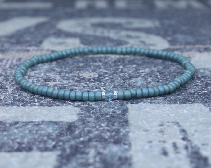 Apatite Bracelet, Birthday Gift, Mens Birthstone, Mens Gift, Mens Bracelet, Minimalist Bracelet, Beaded Bracelet, Mens Apatite Bracelet Gift