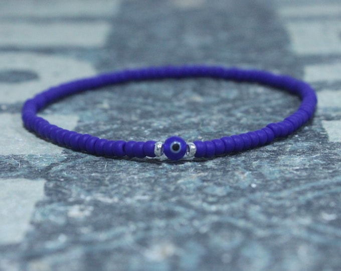 Blue bracelet men, Mens Beaded Bracelet, Anniversary Gift, Evil Eye Bracelet, Gift Boyfriend, Bracelet, Couples Bracelet, Bead Bracelet