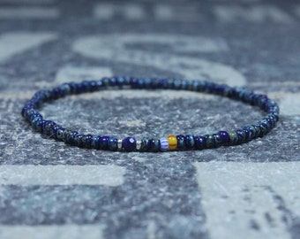 Lapis Lazuli Bracelet, Mens Lapis Lazuli Jewelry, Mens Jewelry, Mens Beaded Bracelet, Friendship Bracelet, Gift for Men, Husband Gift