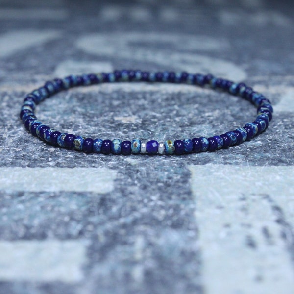 Lapis Lazuli Bracelet, Mens Lapis Lazuli Jewelry, Mens Jewelry, Mens Beaded Bracelet, Friendship Bracelet, Gift for Men, Husband Gift